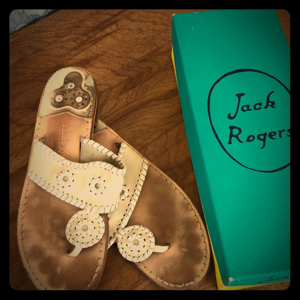 Jack Roger Palm Beach flats bone and white